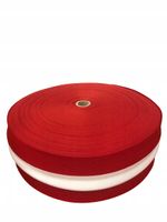 TAŚMA MATERIAŁOWA OSTRZEGAWCZA BIAŁO CZERWONA 100M