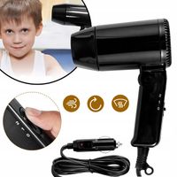 PRZENOŚNA SUSZARKA DO WŁOSÓW 12 V NA GORĄCO I ZIMNO Z UCHWYTEM SKŁADANYM