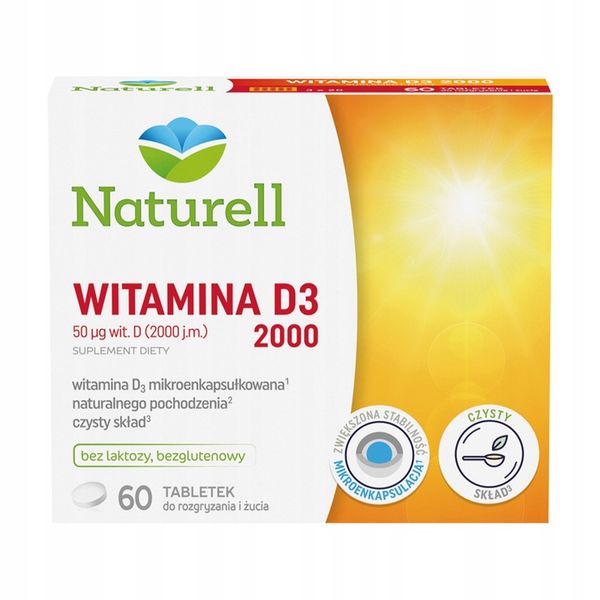 Naturell Witamina D3 2000 odporność 60 tab. zdjęcie 1