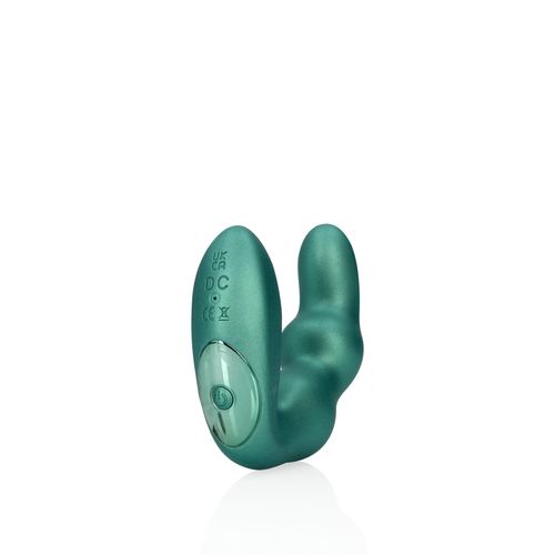 Bent Vibrating Prostate Massager with Remote Control - Metallic Green na Arena.pl