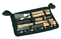 Przybory do grillowania, FRIED, czarny/drewniany