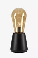 Loftowa lampa stołowa Brooke metalowa stojąca czarna