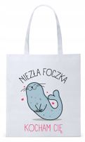 Dla Dziewczyny Żony Torba Eco Biała Shopper Z Nadrukiem Ze Zdjęciem