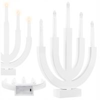 ŚWIECZNIK ADWENTOWY 5LED ŚWIĄTECZNY LAMPKI ŚWIECE DEKORACJA ŚWIECZKI BIAŁY