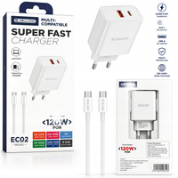 Ładowarka sieciowa 120W USB-C + USB-A + kabel USB-C 1m – szybkie ładowanie