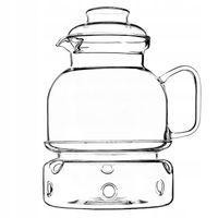 DZBANEK ŻAROODPORNY SZKLANY Z PODRZEWACZEM DO HERBATY ZIÓŁ CZAJNIK 1,5L