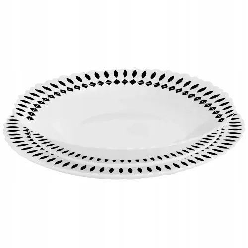 SERWIS OBIADOWY 18 ELEM DLA 6 OSÓB KPL TALERZY ZE ZDOBIENIEM W ŁEZKI SZKŁO na Arena.pl