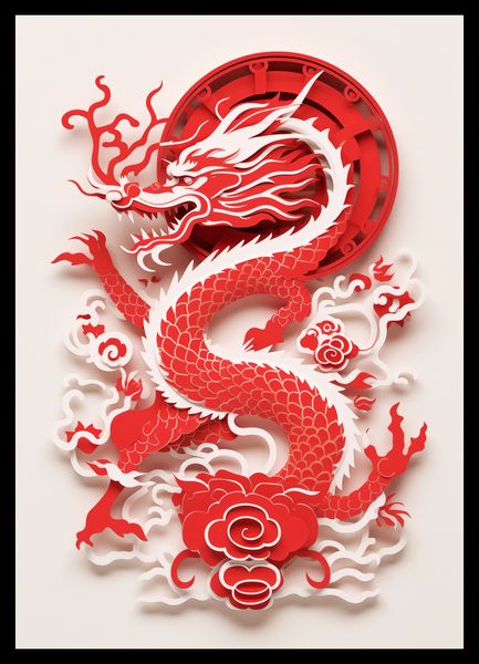 Plakat 29,7x42cm Czerwony Smok zdjęcie 2