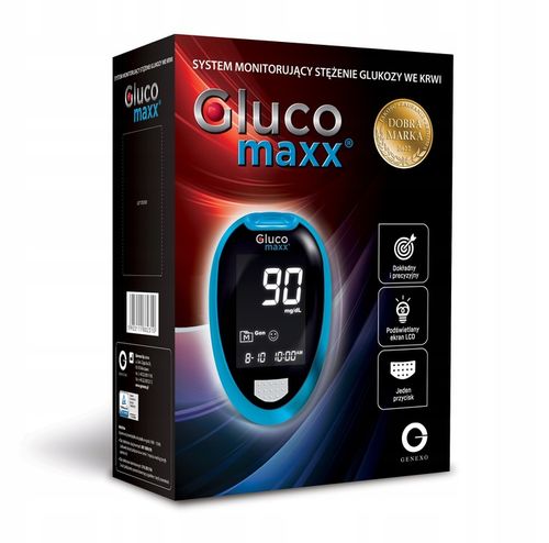 Glukometr Glucomaxx +Paski, Lancety, Nakłuwacz Etui - Pomiar glukozy, cukru na Arena.pl