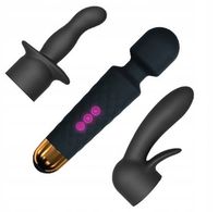 Marc Dorcel Kit Wanderful zestaw masażer różdżka + dwie nakładane końcówki