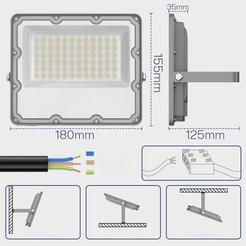 Halogen LED Naświetlacz Lampa 50W 5500lm Premium Reflektor Zewnętrzny na Arena.pl