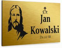 nadruk TABLICZKA NAGROBNA nagrobkowa 40x30 dibond nierdzewna złota