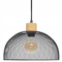 LAMPA SUFITOWA WISZĄCA CZARNA industrialna śr.30cm