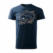 Koszulka motoryzacyjna z Renault 5 Turbo Le Car Superfive GT męska granatowa REGULAR S