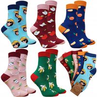 5 x SKARPETY damskie wesołe ŚMIESZNE bawełniane 35/38