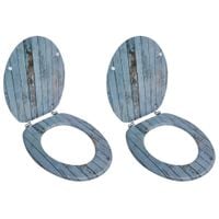 Deska klozetowa, 2 szt., MDF z nadrukiem starego drewna