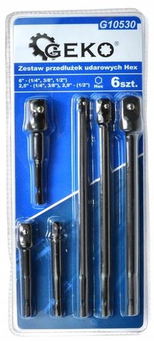 PRZEDŁUŻKI UDAROWE ZESTAW HEX 1/4, 1/2, 3/8 na Arena.pl