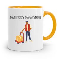Kubek Żółty Dla Magazyniera Najlepszy Magazynier Z Nadrukiem Ze Zdjęciem