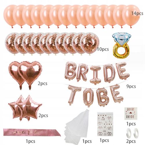 ZESTAW NA WIECZÓR PANIEŃSKI DEKORACJE WELON SZARFA TATUAŻE BALONY ROSE GOLD na Arena.pl