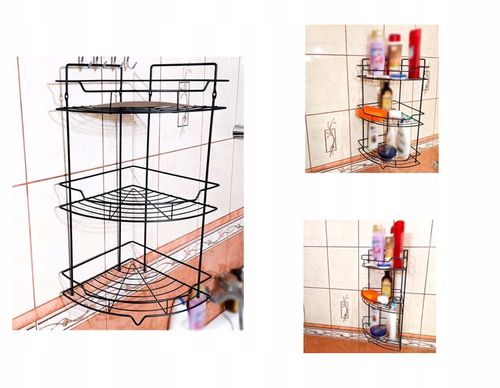 WIESZAK PÓŁKA DO ŁAZIENKI TRZYPOZIOMOWA WISZĄCA ORGANIZER POD PRYSZNIC na Arena.pl