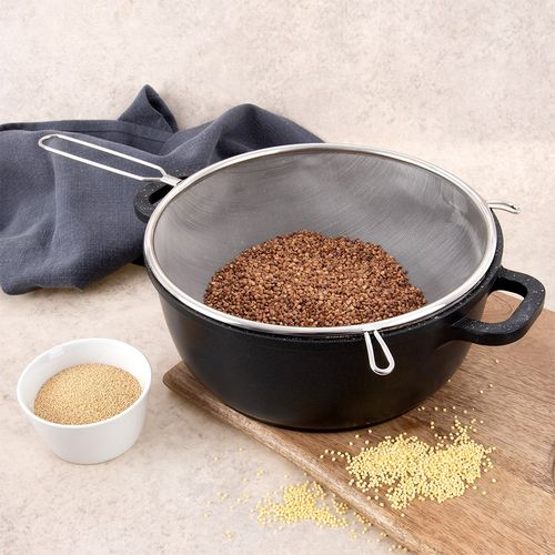 Sitko Kuchenne Stalowe Cedzak z Uchwytem do Odcedzania Przesiewania 24,5 cm na Arena.pl