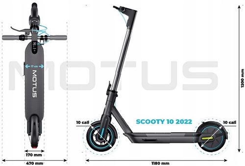 Hulajnoga elektryczna Motus Scooty 2022 wspornik zasięg do 60 km 700W na Arena.pl
