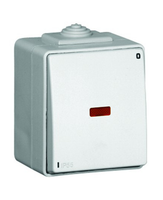 Efapel Waterproof48 łącznik 2-biegunowy z podświetleniem kontrolnym n/t IP65 biały 48023 cbr