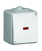 Efapel Waterproof48 łącznik 2-biegunowy z podświetleniem kontrolnym n/t IP65 biały 48023 cbr