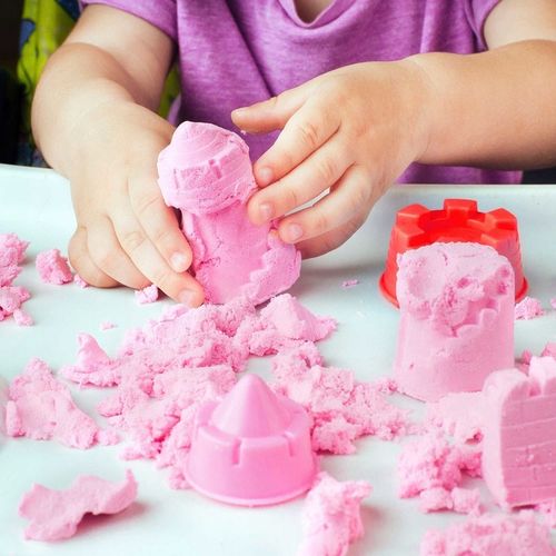 Piasek kinetyczny 3kg ZESTAW NAJWIĘKSZY 115 ELEMENTÓW kolorowy pompka basen na Arena.pl