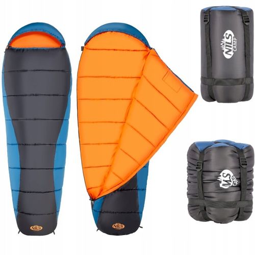 ŚPIWÓR TURYSTYCZNY MUMIA Z KAPTUREM DUŻY 220cm CIEPŁY LEKKI na Arena.pl