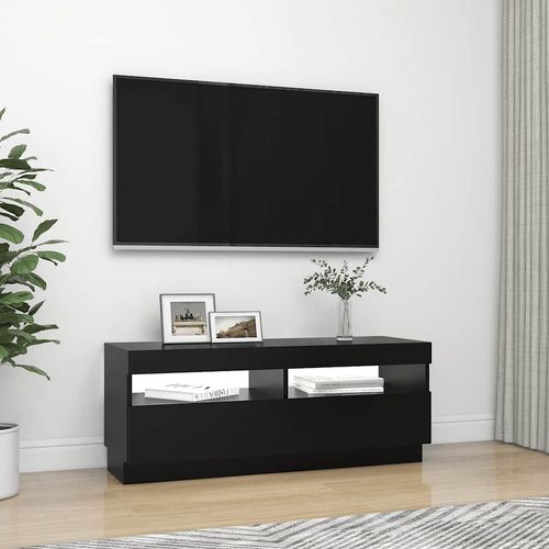 Szafka pod TV z oświetleniem LED, czarna, 100x35x40 cm na Arena.pl