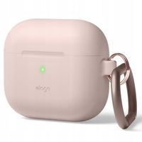 ELAGO Case Etui Silikonowe z karabińczykiem do AirPods 3, Sand Pink