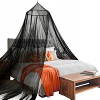 BALDACHIM MOSKITIERA NAD ŁÓŻKO SIATKA OSŁONA NA OWADY KOMARY CZARNY 3FP