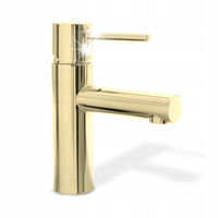 BATERIA UMYWALKOWA ZŁOTA NISKA REA TESS GOLD 18,5 cm BŁYSZCZĄCA Z MOSIĄDZU