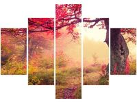 70 100CM OBRAZ 5 ELEM JESIENNY KRAJOBRAZ DRUK PŁÓTNO