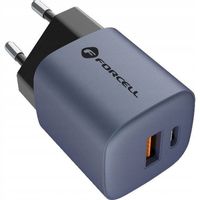 Szybka ładowarka sieciowa USB-C USB-A QC PD 33W Forcell kostka do ładowania