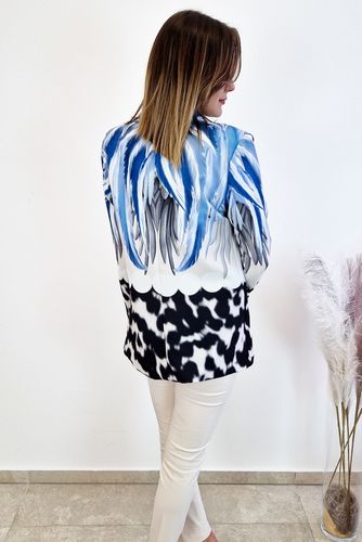 Niebieska Wzorzysta Marynarka w Pióra UNI na Arena.pl