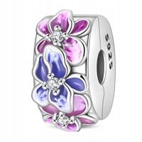 Zawieszka SREBRO 925 Koralik Charms Separator Klips Bloker Kwiaty