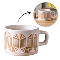 kubek ceramiczny, geometryczny wzór, 250ml - kb29