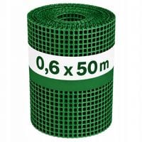 SIATKA RABATOWA PLASTIKOWA OGRODZENIOWA 60cmx50m PCV ZIELONA 0,6x50m