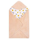 Otulacz dla niemowląt do fotelika, nosidełka, 77x77cm dwustronny kocyk z kapturem