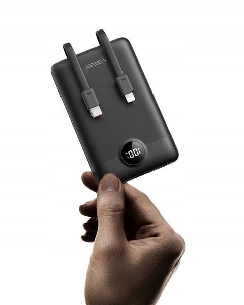 Powerbank VEGER C11 10000 mAh wbudowane kable Lightning USB C mały lekki zdjęcie 6