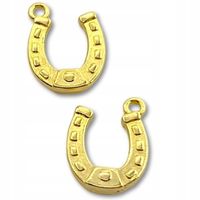 2 Sztuki Mini Końska Podkowa for Happy Koń Amulet Gold Symbol CHARMS Wisior