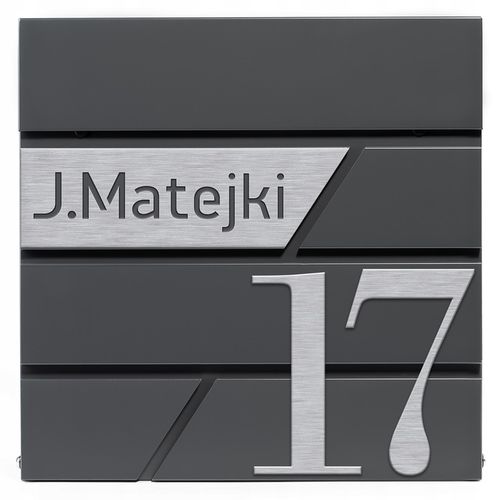 DUŻA SKRZYNKA NA LISTY Z ADRESEM NUMEREM DOMU | SERBRNA ANTRACYT RAL na Arena.pl