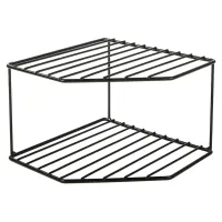 Półka metalowa kuchenna narożna stojąca do rogu dwupoziomowa