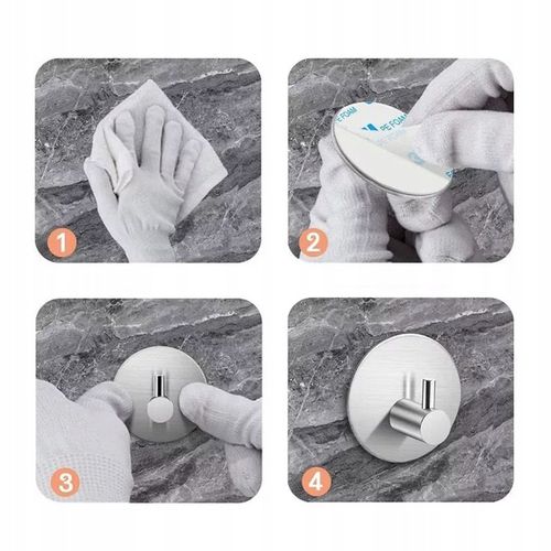 UCHWYT WIESZAK NA RĘCZNIK ŚCIERECZKĘ BEZ WIERCENIA TAŚMA SREBRNY 4 na Arena.pl