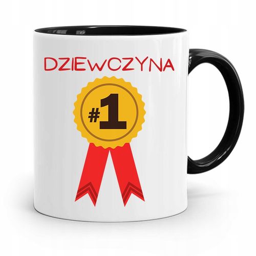 Kubek Czarny Dla Dziewczyny Dziewczyna Numer Jeden Z Nadrukiem Ze Zdjęciem na Arena.pl