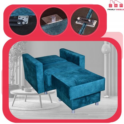 Fotel rozkładany Alicja z podnóżkiem do spania z pojemnikiem Family Meble na Arena.pl