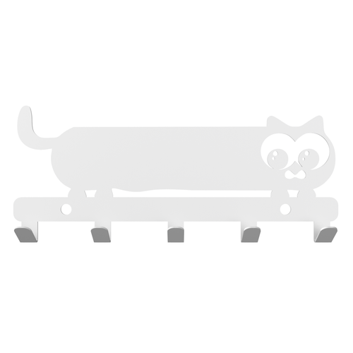 Metalowy wieszak ścienny na ręczniki ubrania klucze loft KOTEK biały na Arena.pl