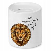 Skarbonka Dla Syna Dla Mojego Synka Lwa Prezent Z Nadrukiem Ze Zdjęciem